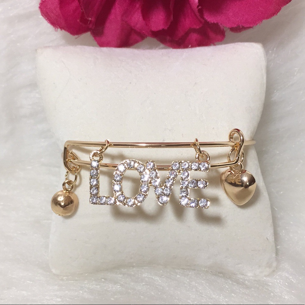 🌹3/$15 Palm Beach Wire Rhinestone Charm Bracelet